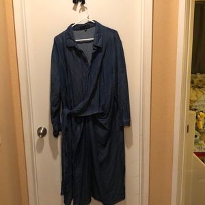 ELOQUII light denim side tie dress Sz 20